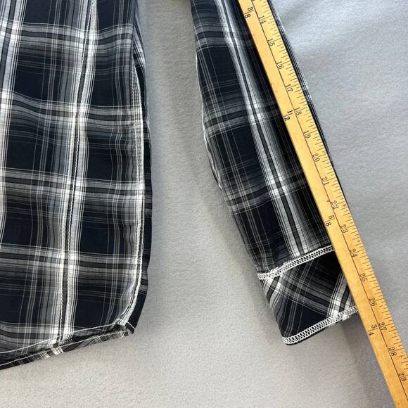 BKE Button Down Shirt Men's Size L Black White Plaid Athletic Fit Western - Picture 7 of 14